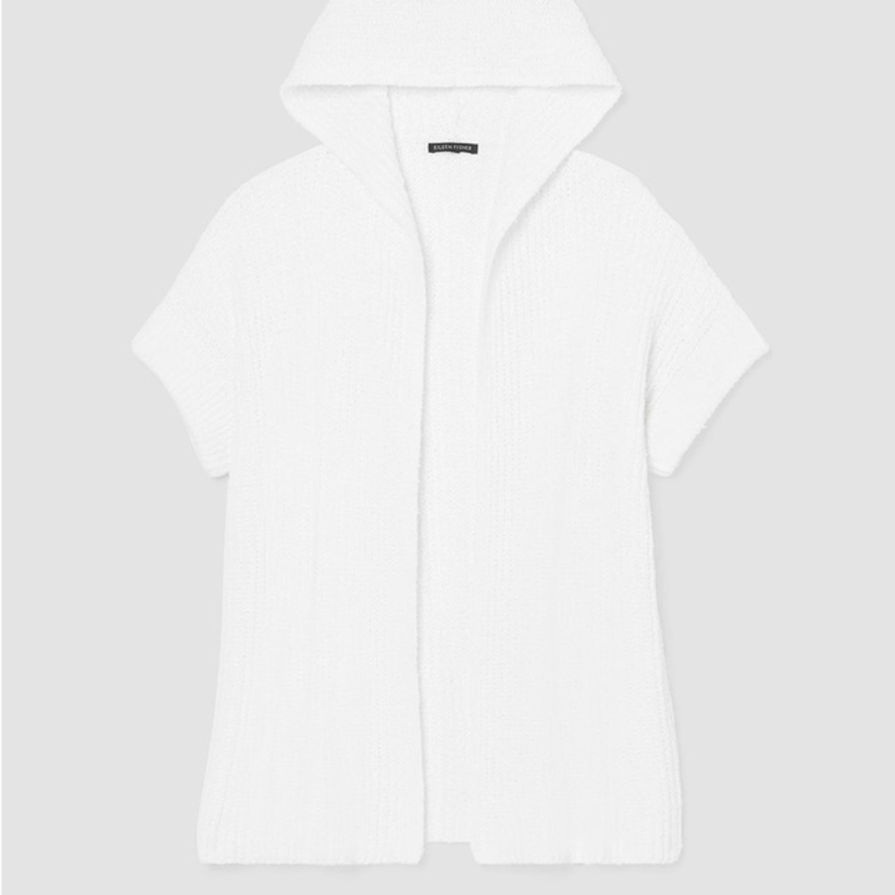 Eileen Fisher Peruvian Organic Cotton Boucle Hooded Cardigan